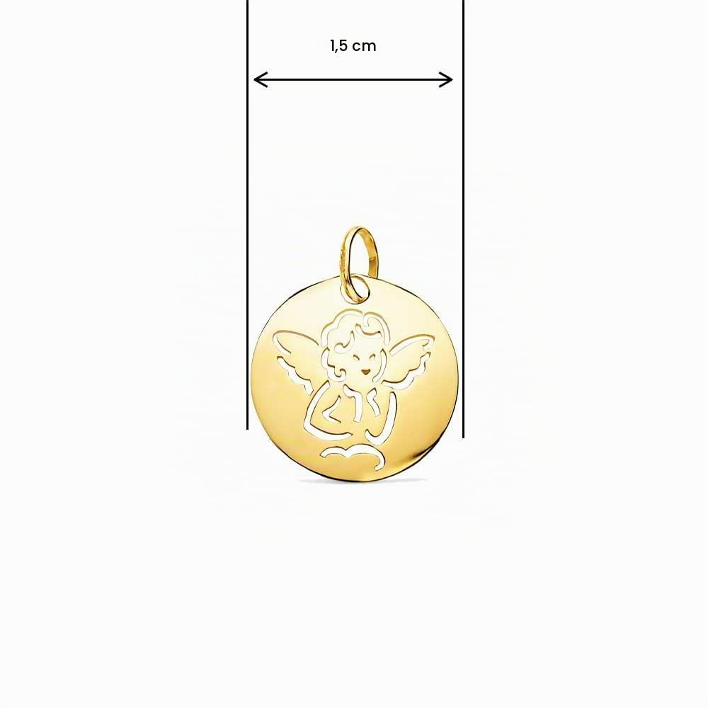 L'Atelier d'Azur Médaille Ange or jaune 9 carats chaîne 45 cm