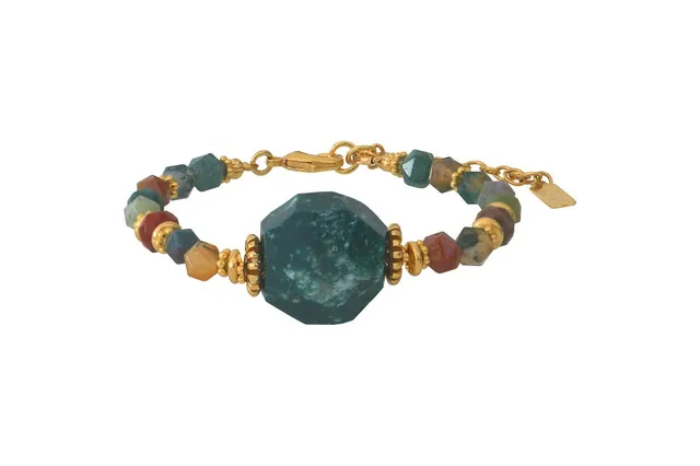 Leticia Ponti Amaia bracelet pierre jaspe octogonale