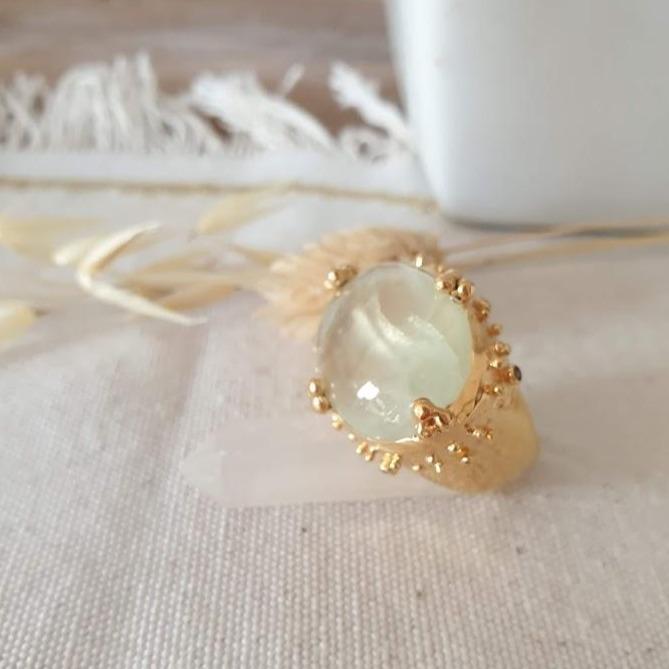 Leticia Ponti Alba XL bague turquoise taille 52 plaqué or