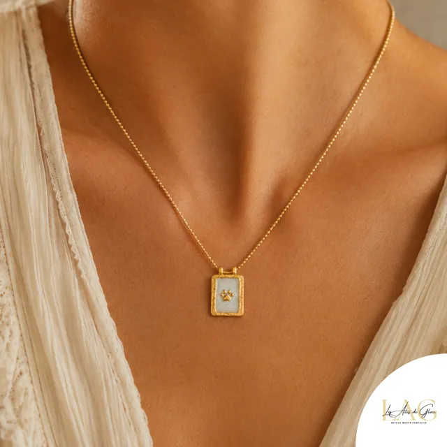 Les Ailes de Gloria Empreinte collier scapulaire fantaisie