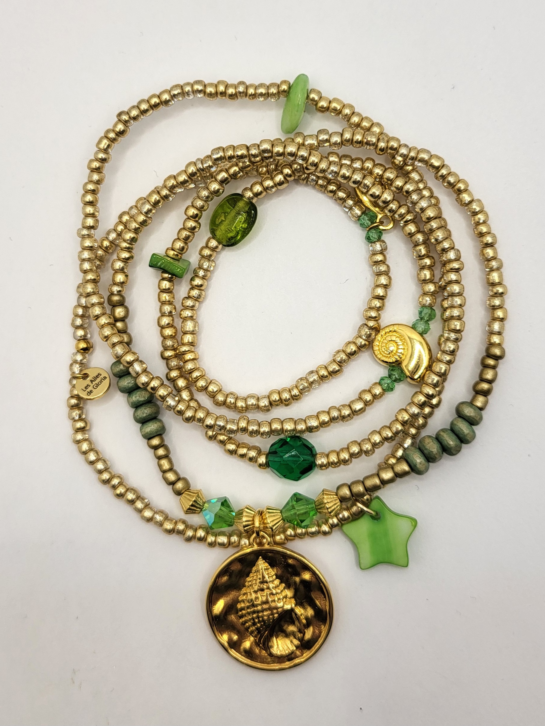 Les Ailes de Gloria Strombe XXL bracelet multirangs