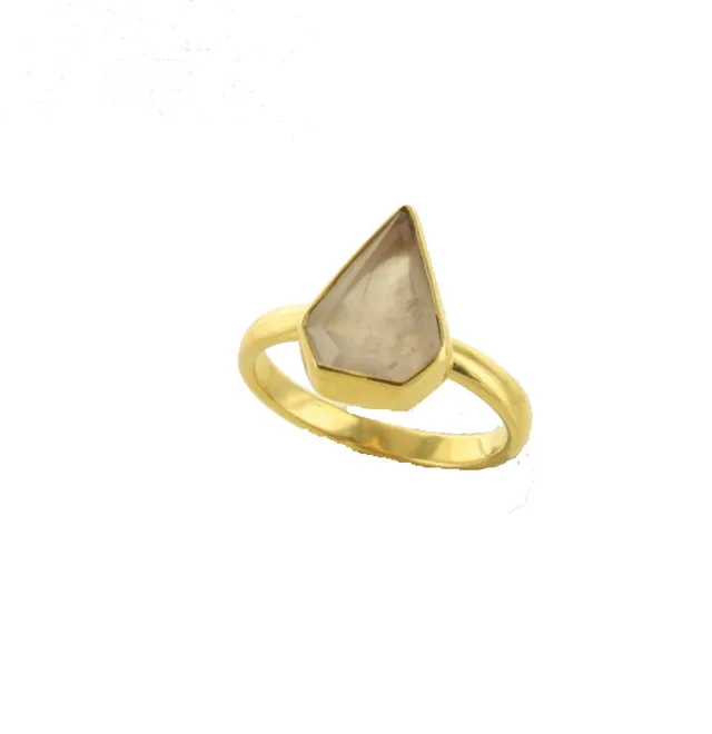 Leticia Ponti Victoria bague plaqué or onyx taille 52-56
