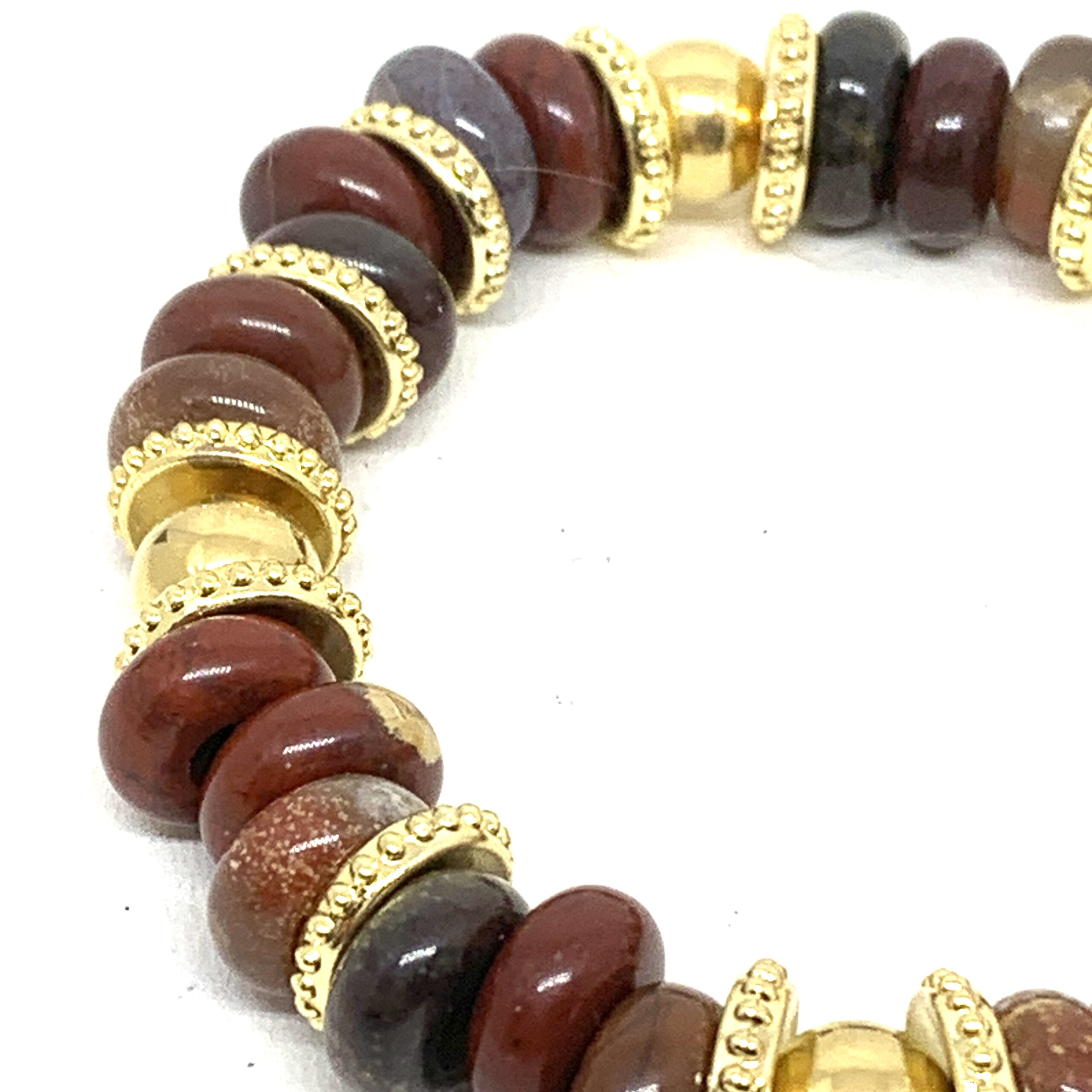 Hypnochic Mahi bracelet pierres naturelles perles dorées