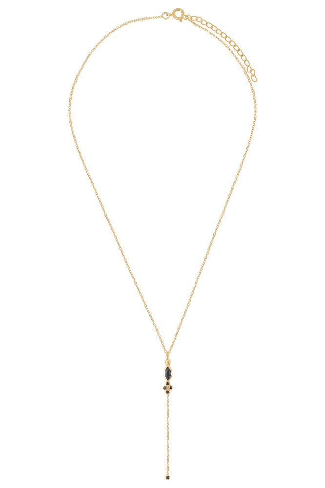 Leticia Ponti Marquise Collier onyx noir zircons 40 cm