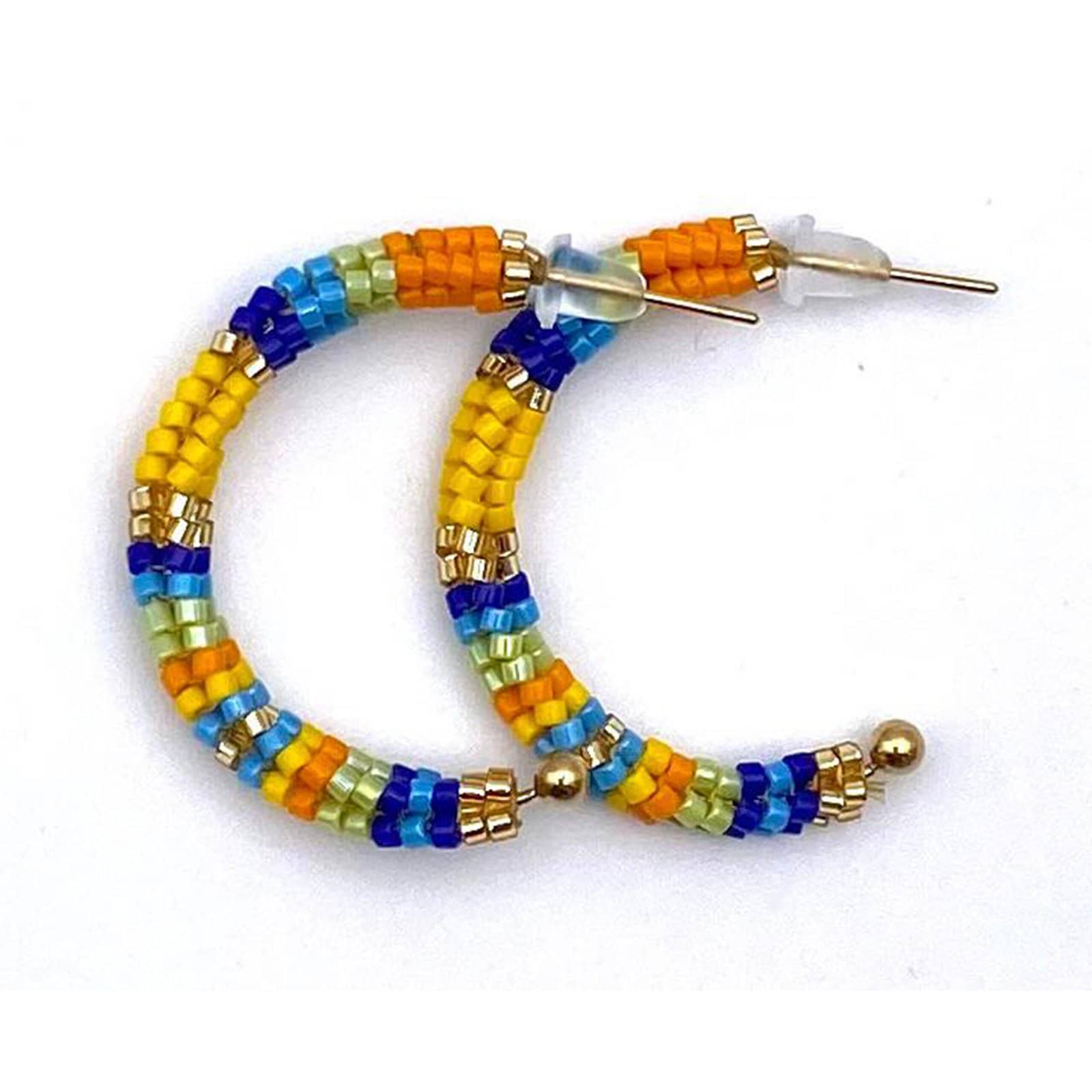 Hypnochic Snake créoles Miyuki multicolores 3 cm