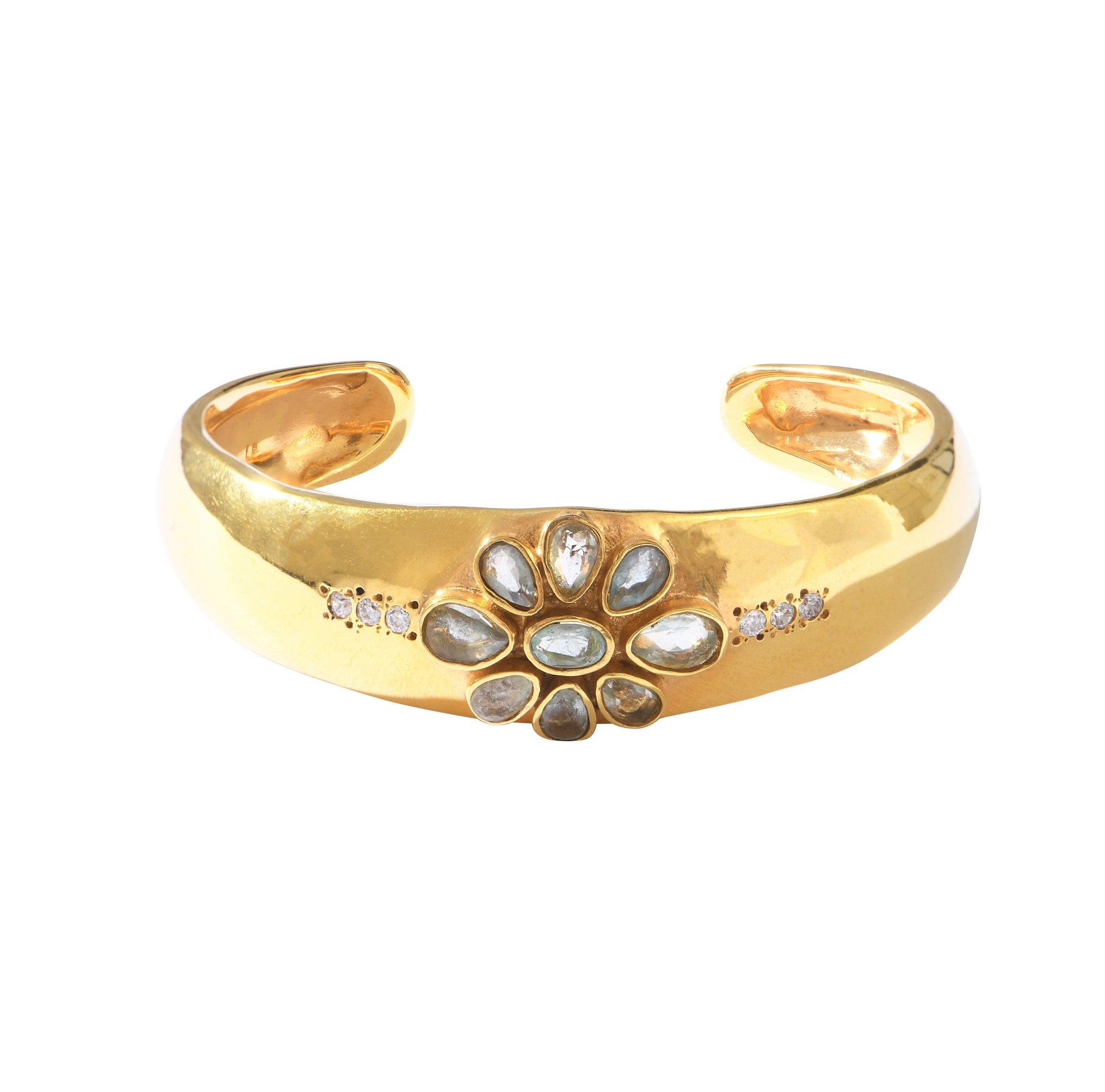 Leticia Ponti Lily manchette tourmaline ajustable plaqué or