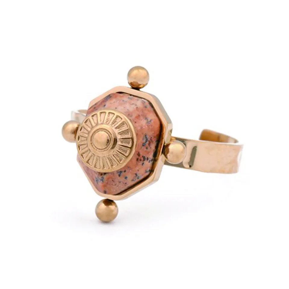 HYPNOCHIC Bohème Bague Ajustable Pierre semi-précieuse