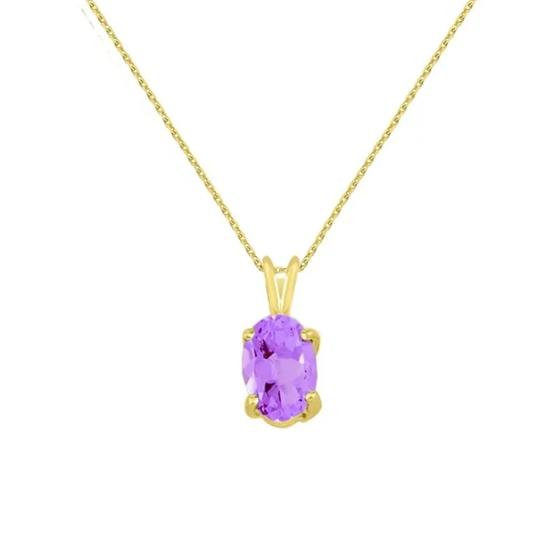 L'Atelier d'Azur pendentif or jaune améthyste ovale chaîne offerte