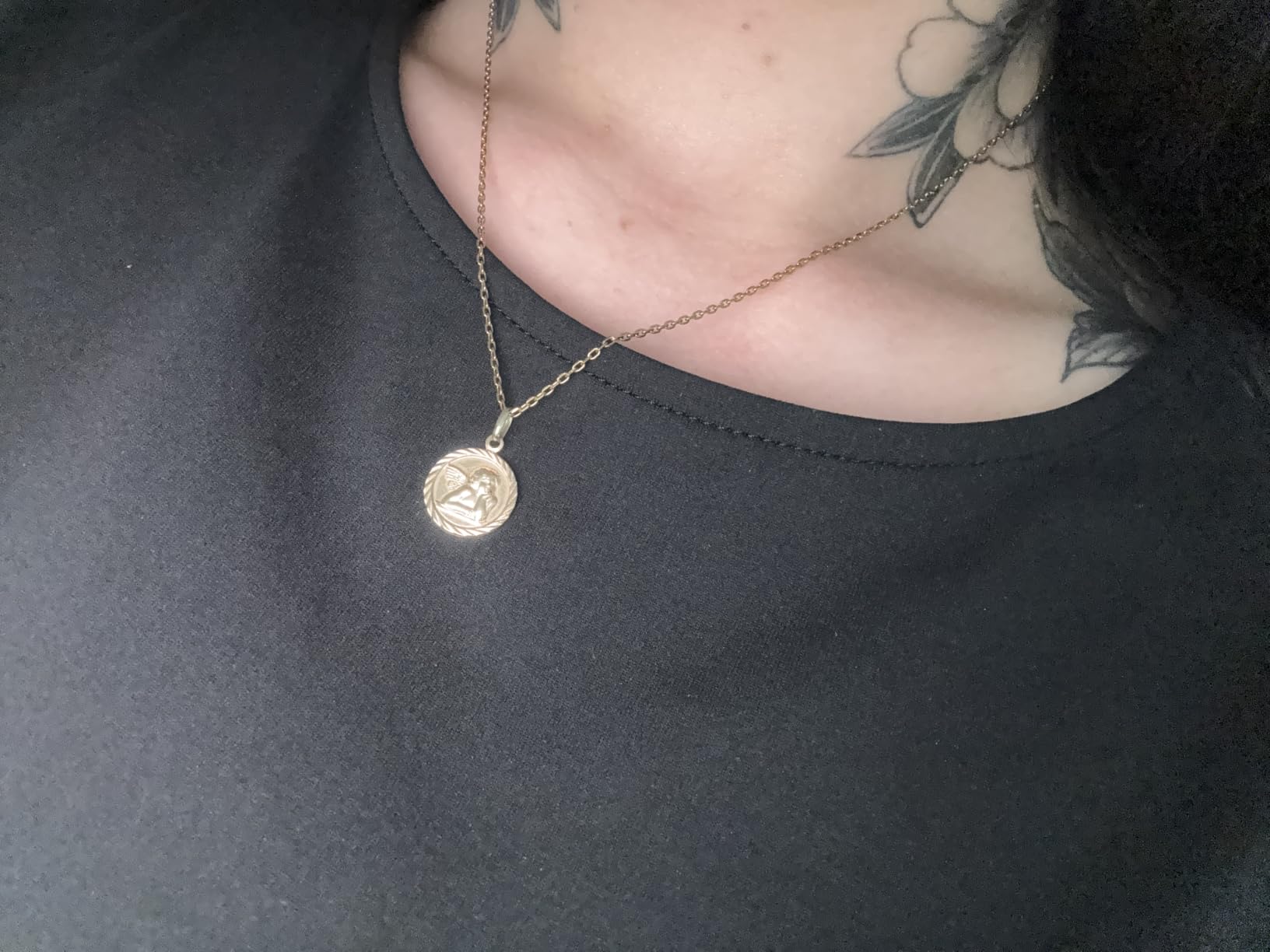 L'Atelier d'Azur Médaille Ange Or Jaune Chaîne Offerte