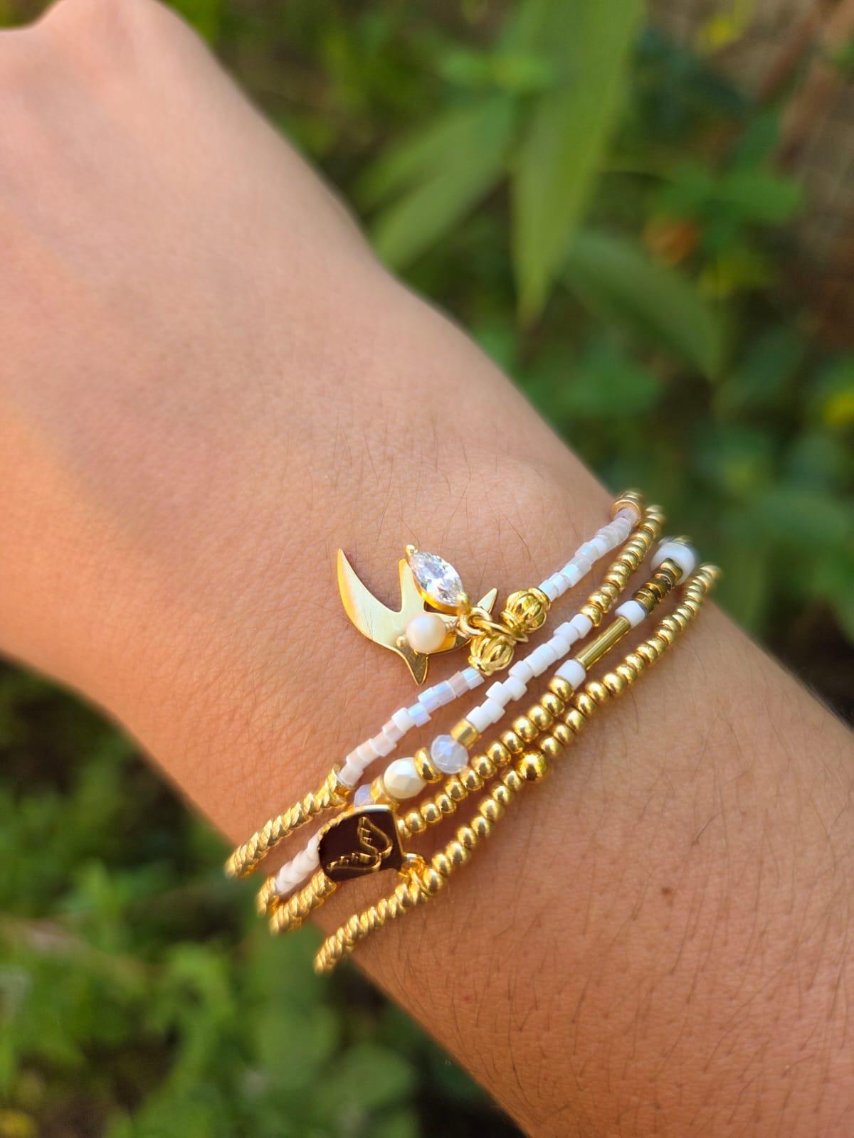 Les Ailes de Gloria Multirangs New Life Gold bracelet doré