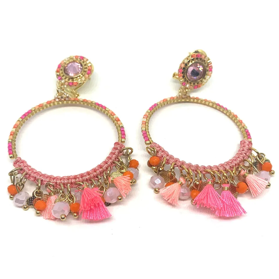 Hypnochic Zaia boucles d'oreilles pampilles doré 7 cm