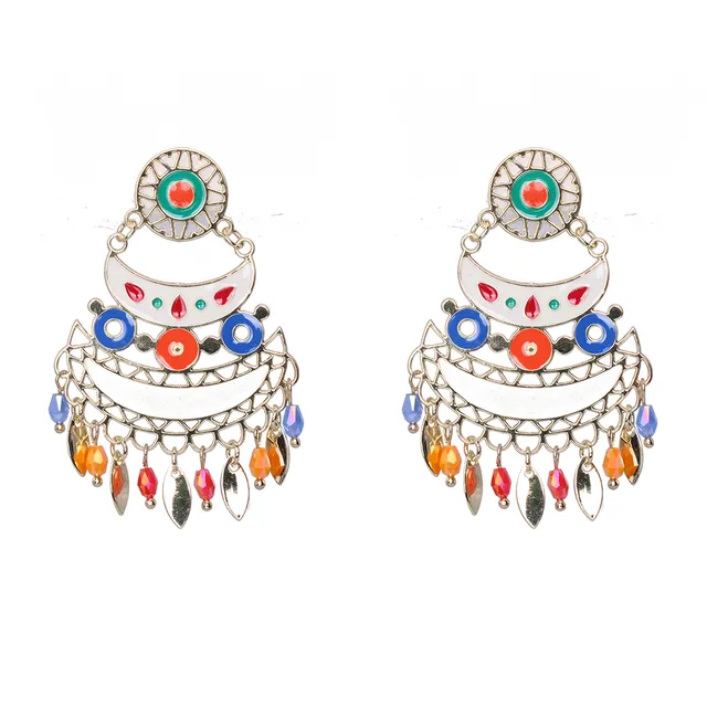 Hypnochic boucles d'oreilles pendantes multicolores