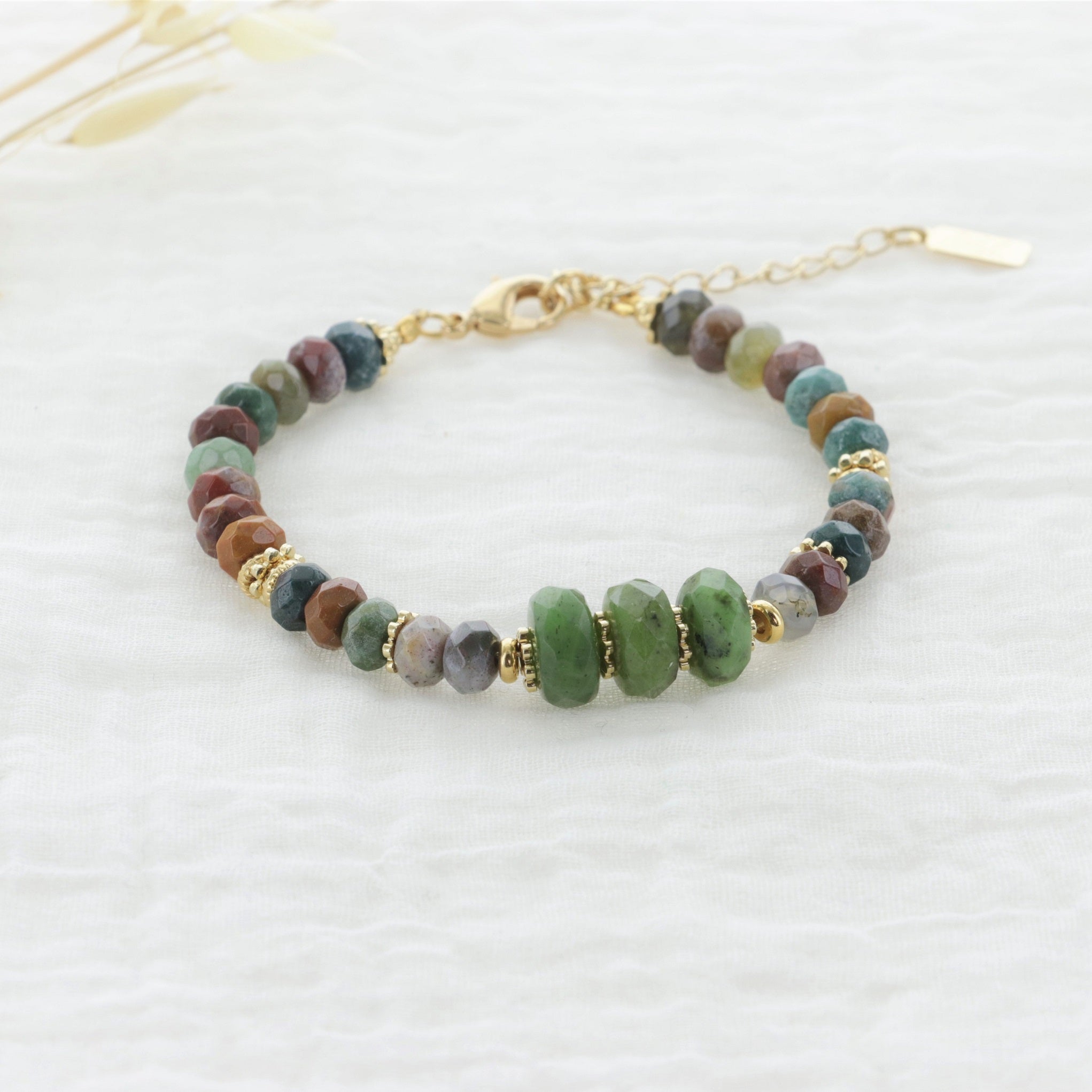 Leticia Ponti Amaia bracelet cornaline plaqué or 3 microns