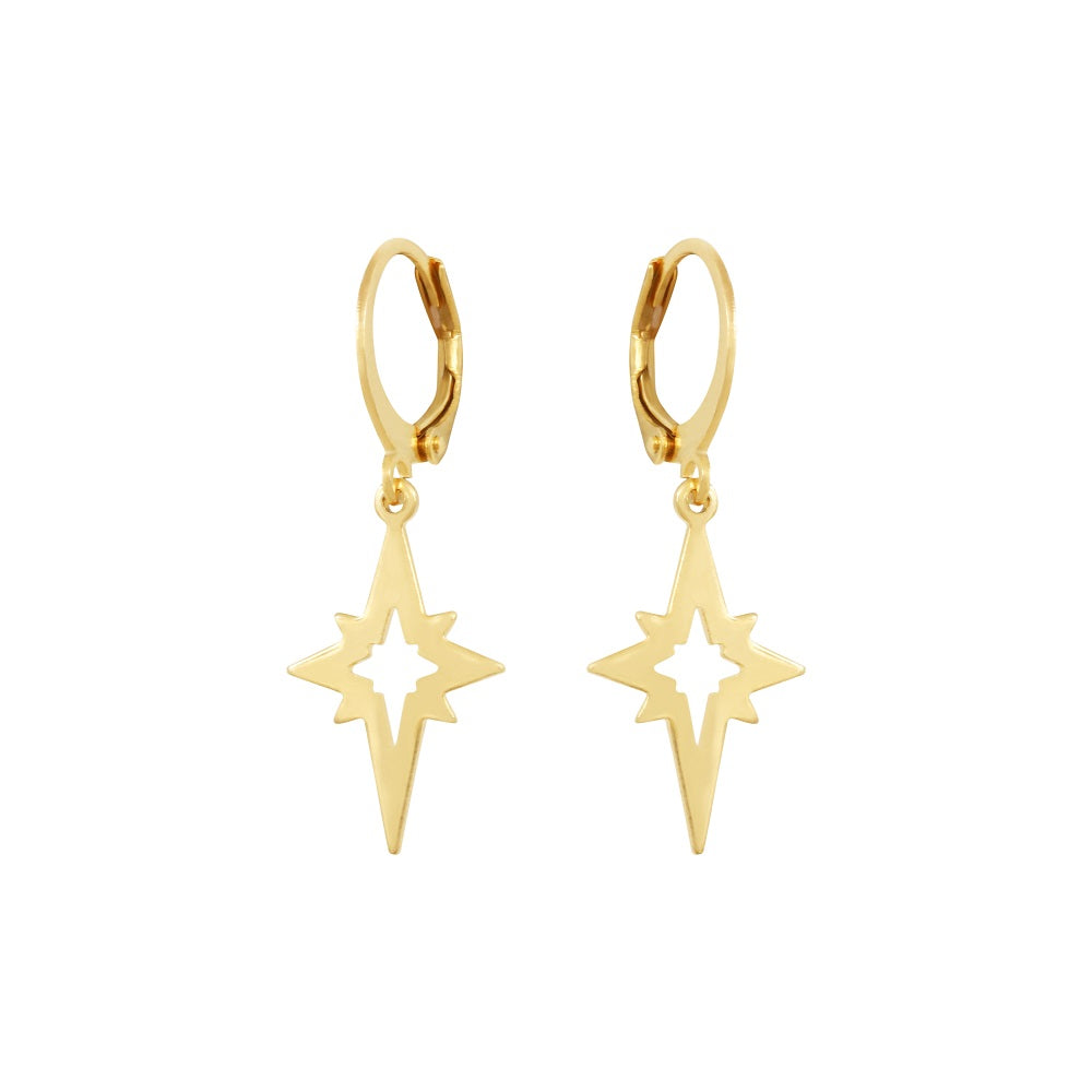 Leticia Ponti North Star boucles d'oreilles 2 cm plaqué or
