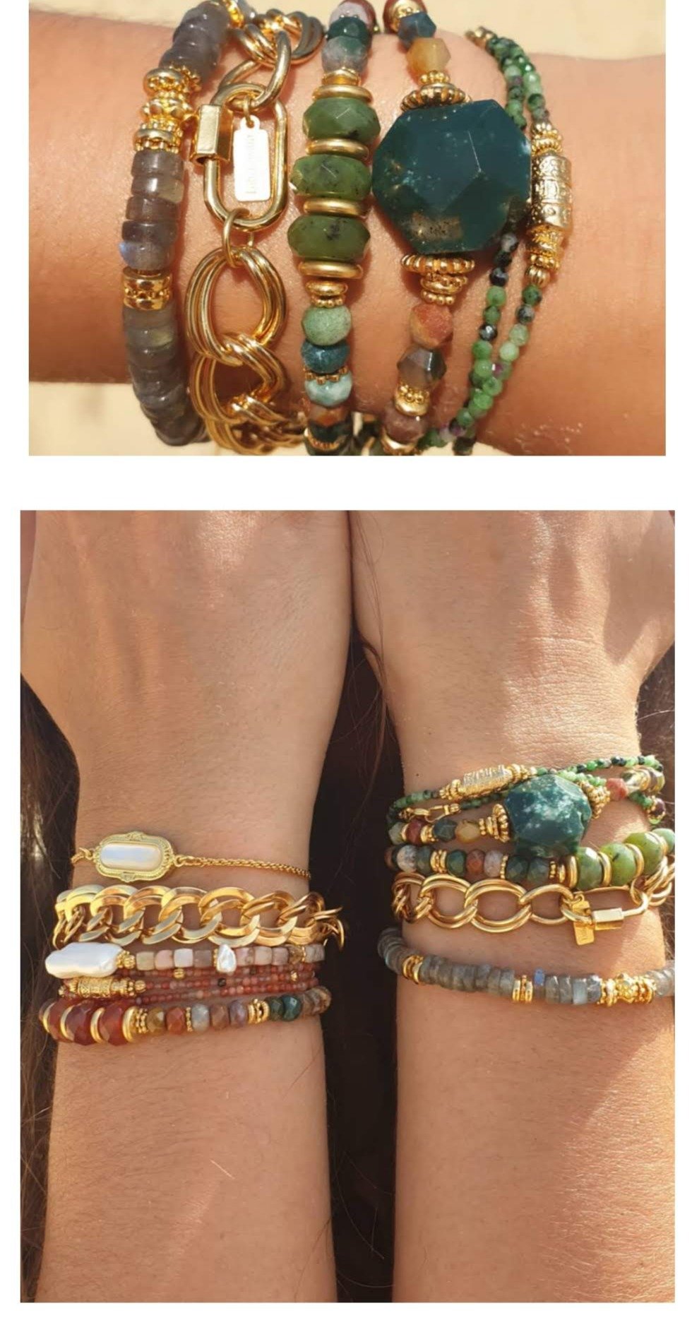 Leticia Ponti Amaia bracelet cornaline plaqué or 3 microns