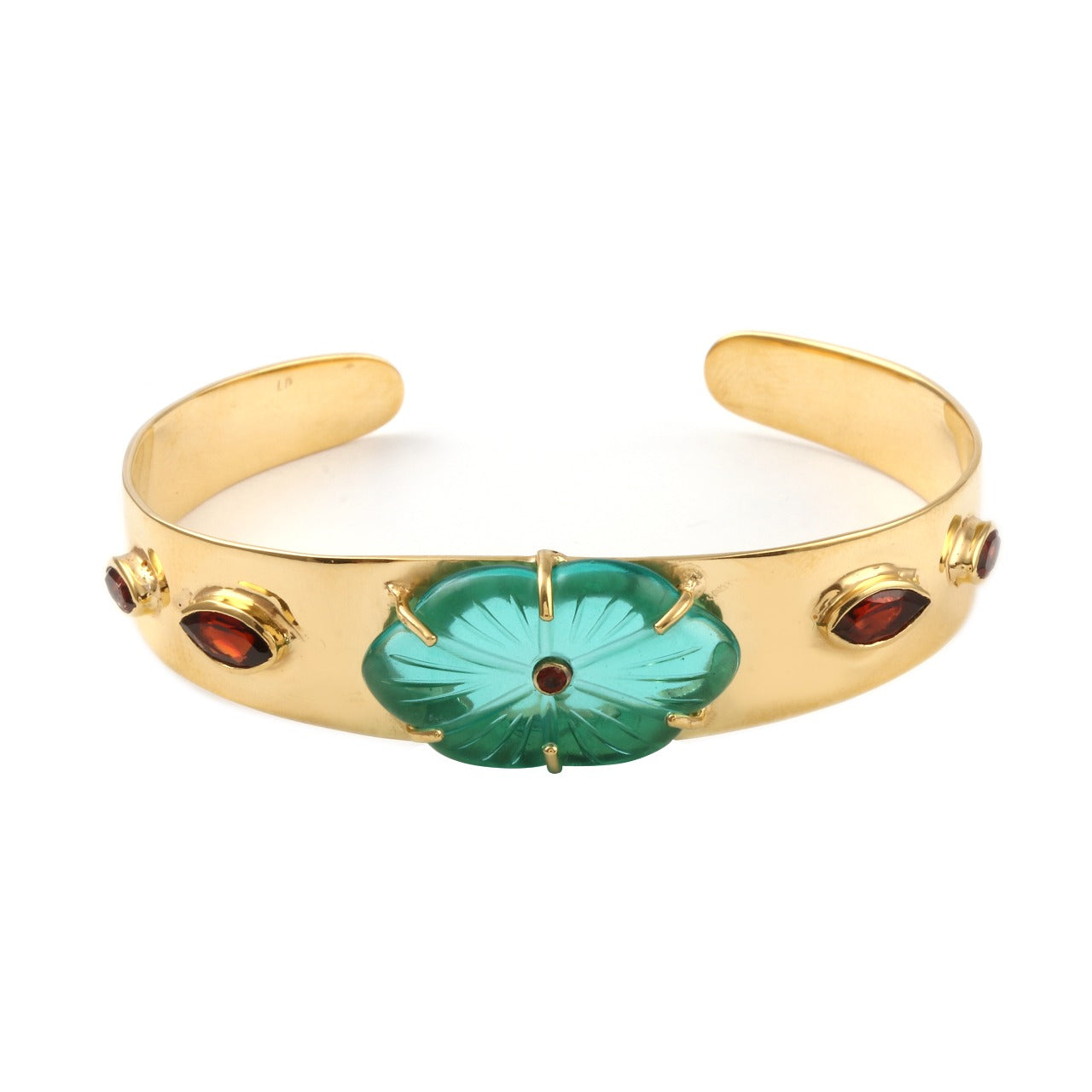 Leticia Ponti Camila Manchette plaqué or labradorite tourmaline