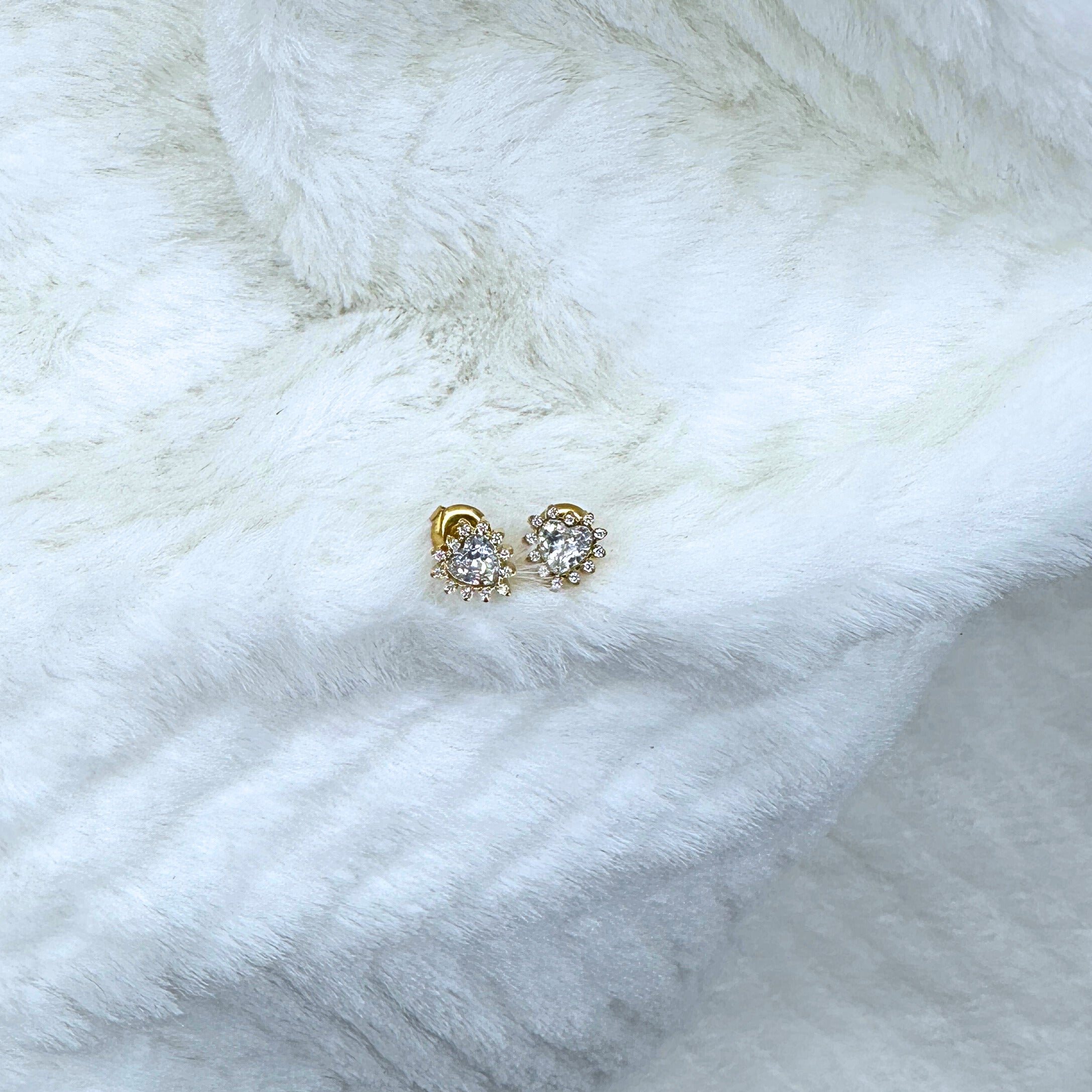 MAD SO CREATION Margot puces d'oreilles doré zircon cœur