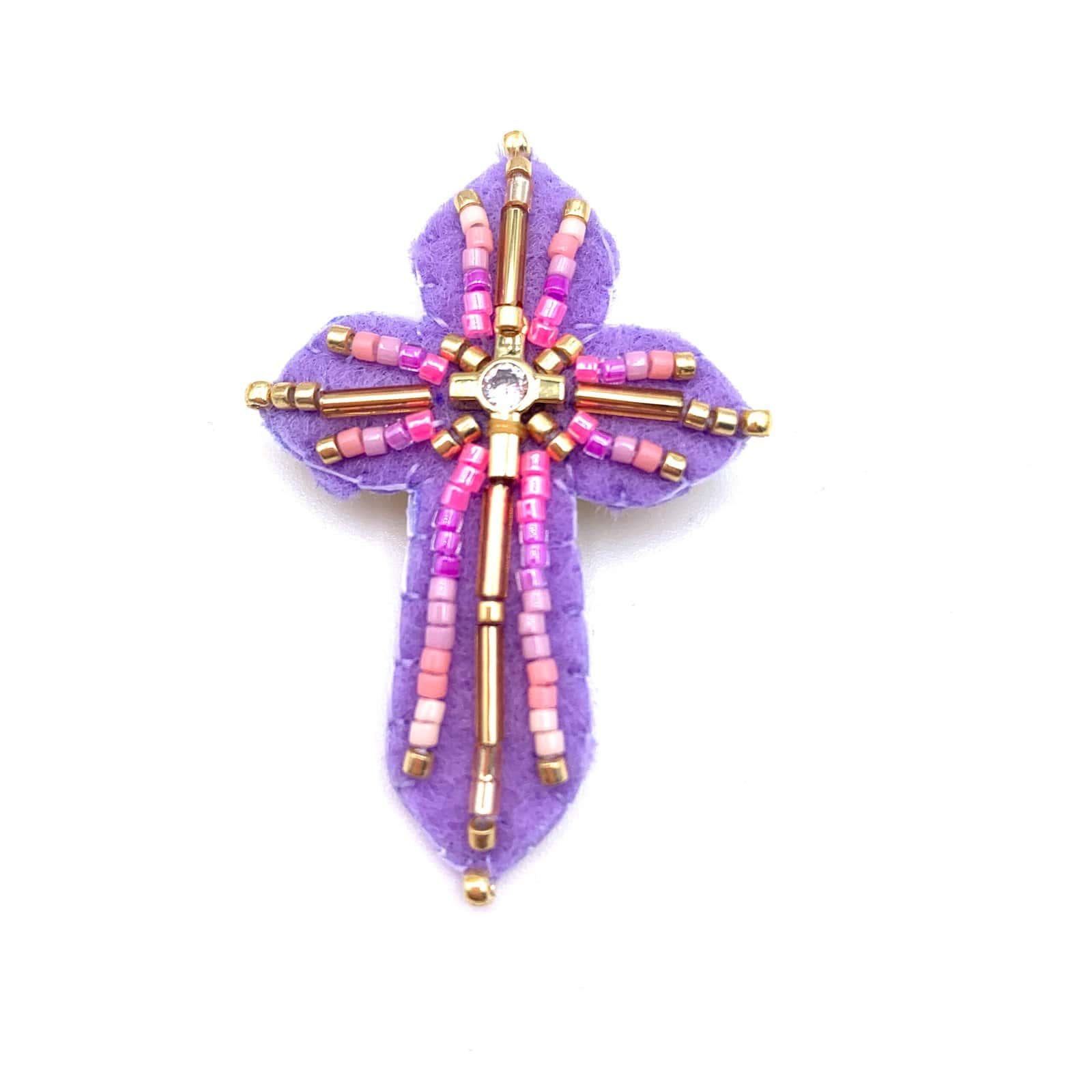 HYPNOCHIC Marta broche croix feutrine perles