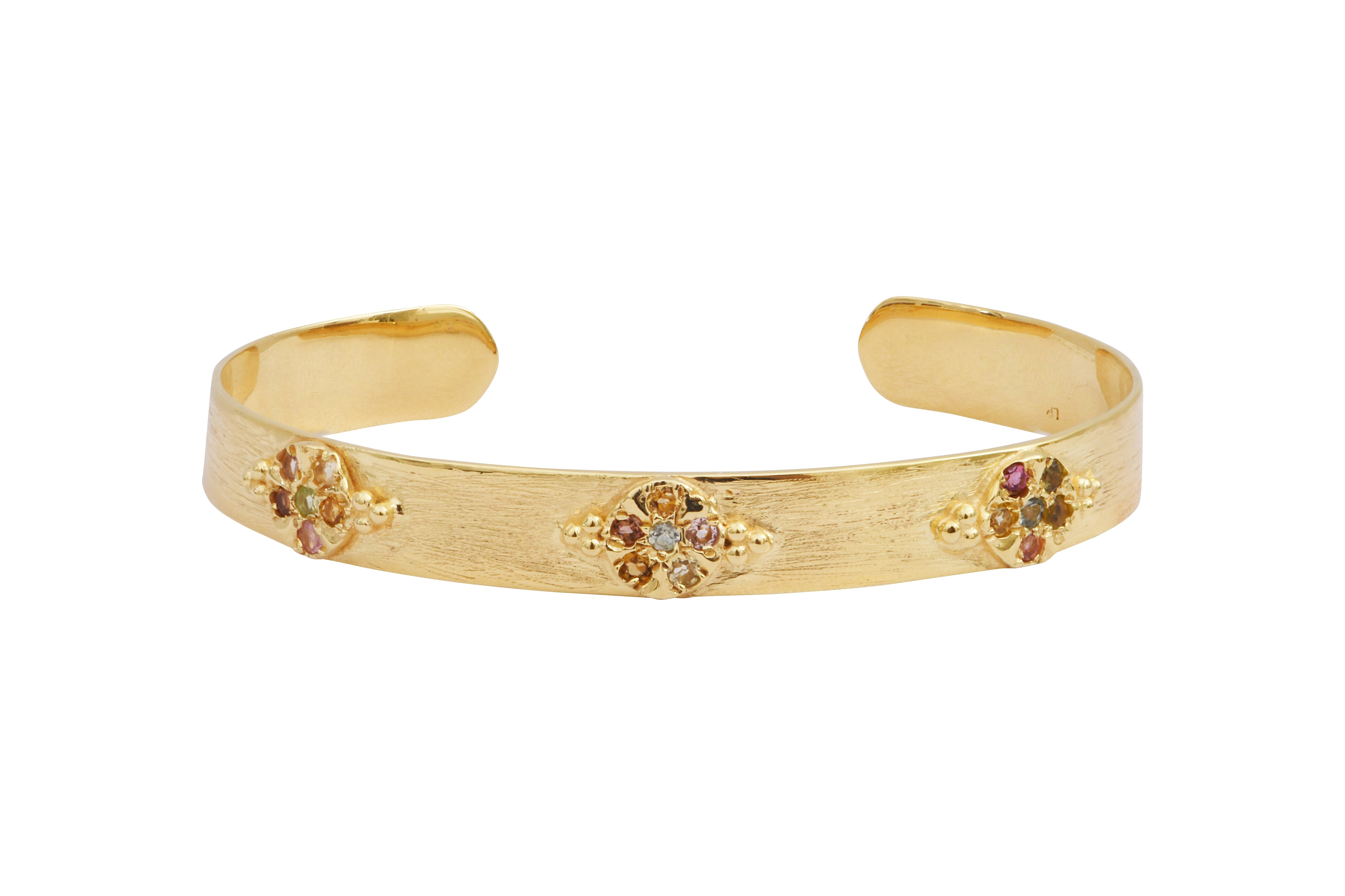Leticia Ponti Gina Tourmaline bracelet fleurs plaqué or
