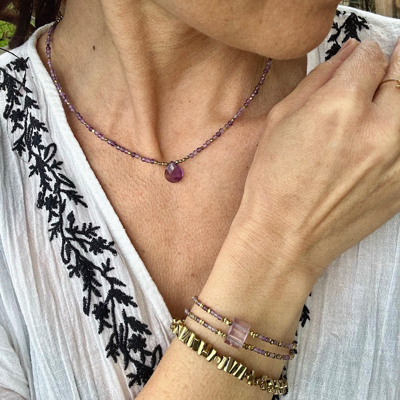MAD SO CREATION Aïana bracelet amethyste 16 cm