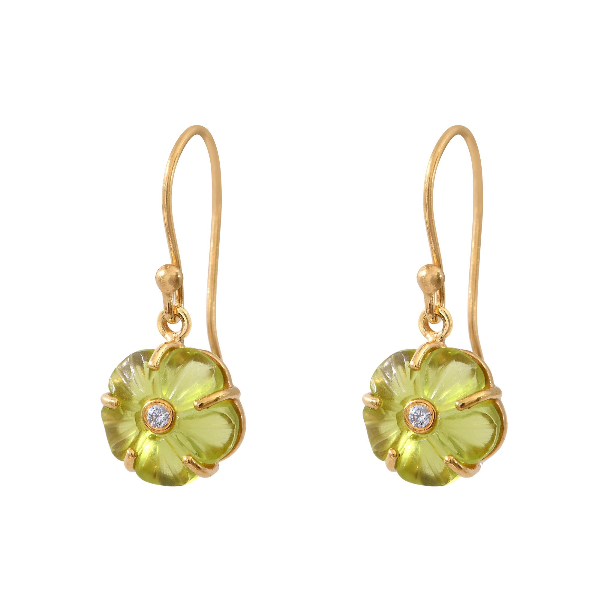 Leticia Ponti Iris boucles d'oreilles péridot plaqué or