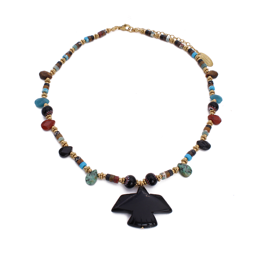 HYPNOCHIC Black Bird collier fantaisie noir