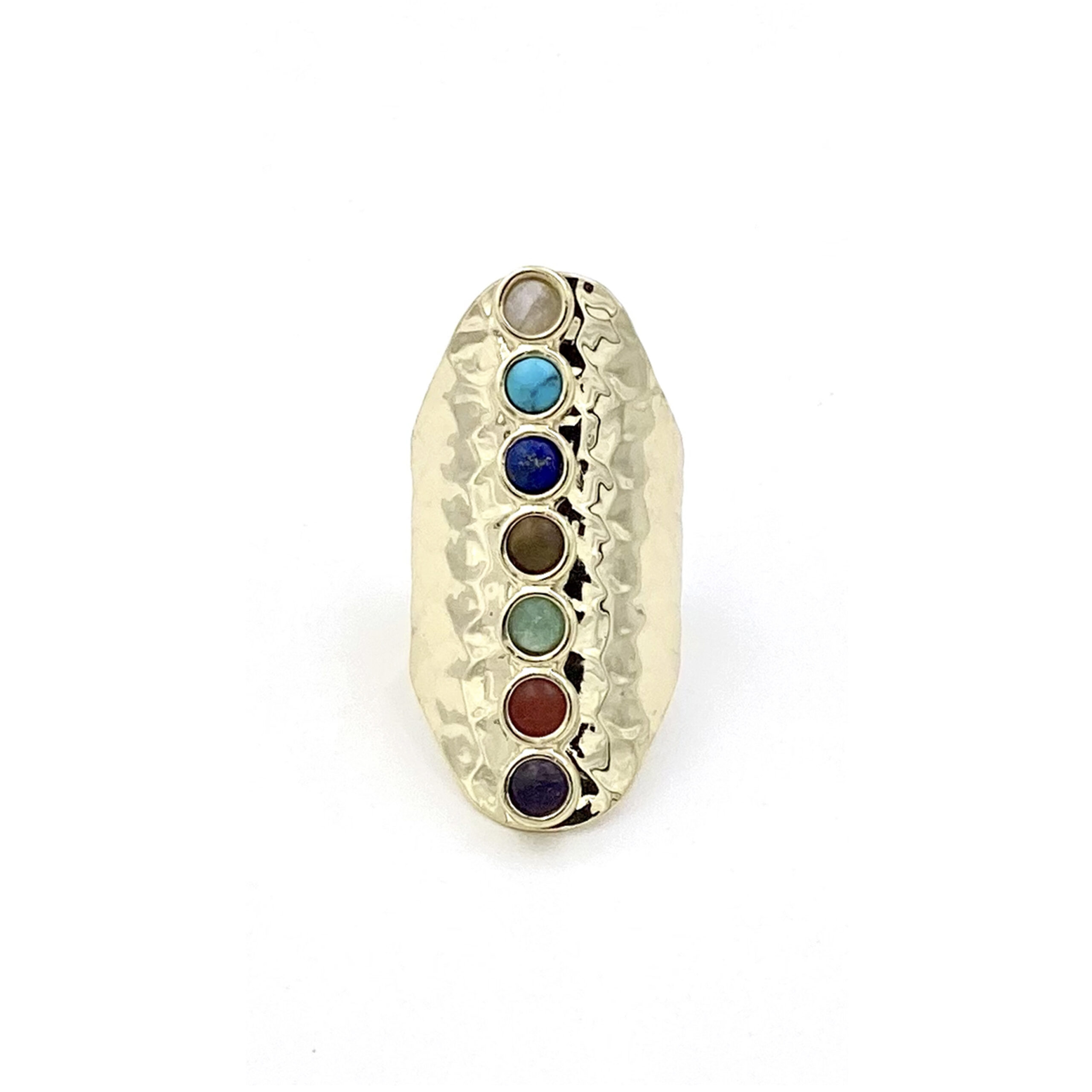 HYPNOCHIC Chakra bague 7 pierres dorée ajustable