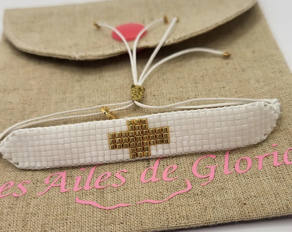 Les Ailes de Gloria Sacré bracelet tissé petits liens femme