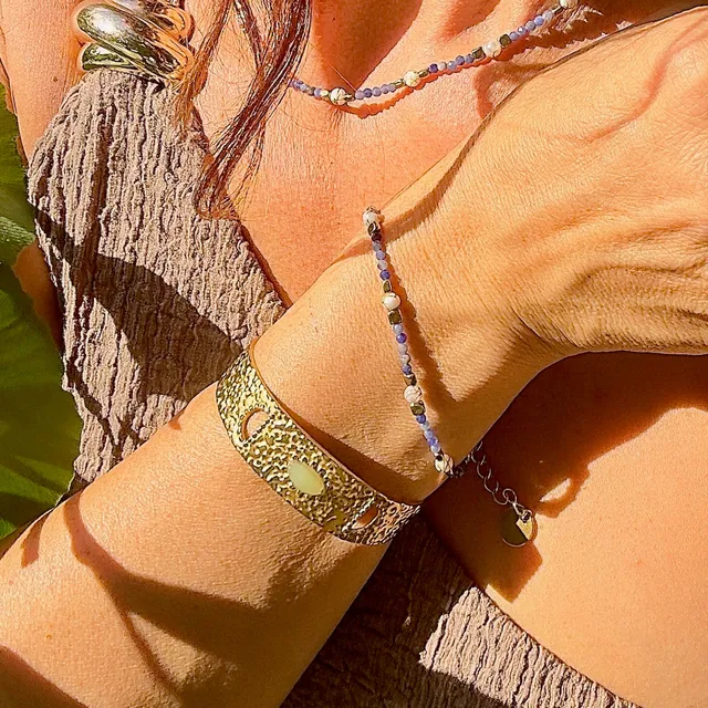 MAD SO CREATION Mya bracelet pierres grenat sodalite