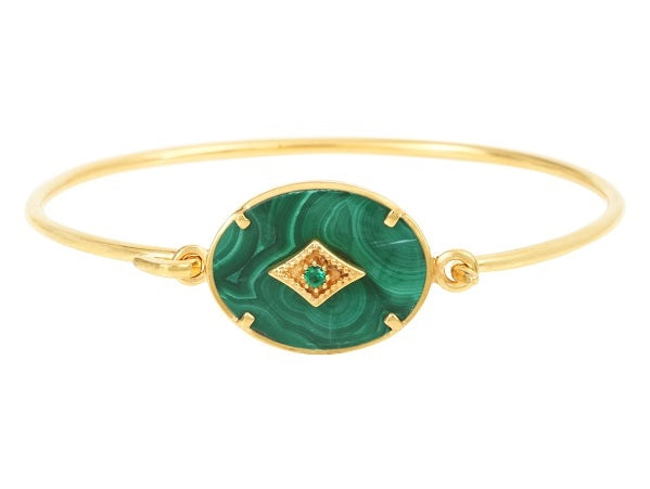 Leticia Ponti Gayane jonc bracelet labradorite plaqué or