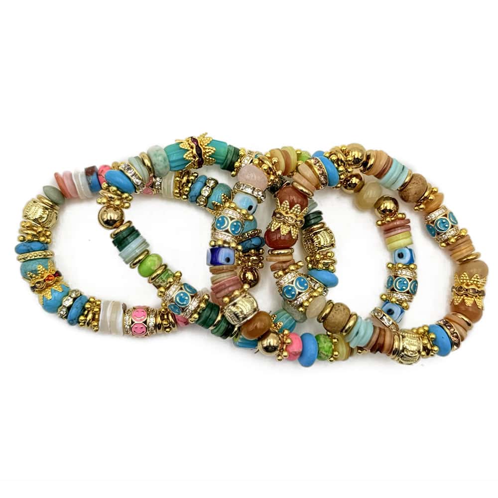 HYPNOCHIC Nova bracelet fantaisie perles fil mémoire multicolore