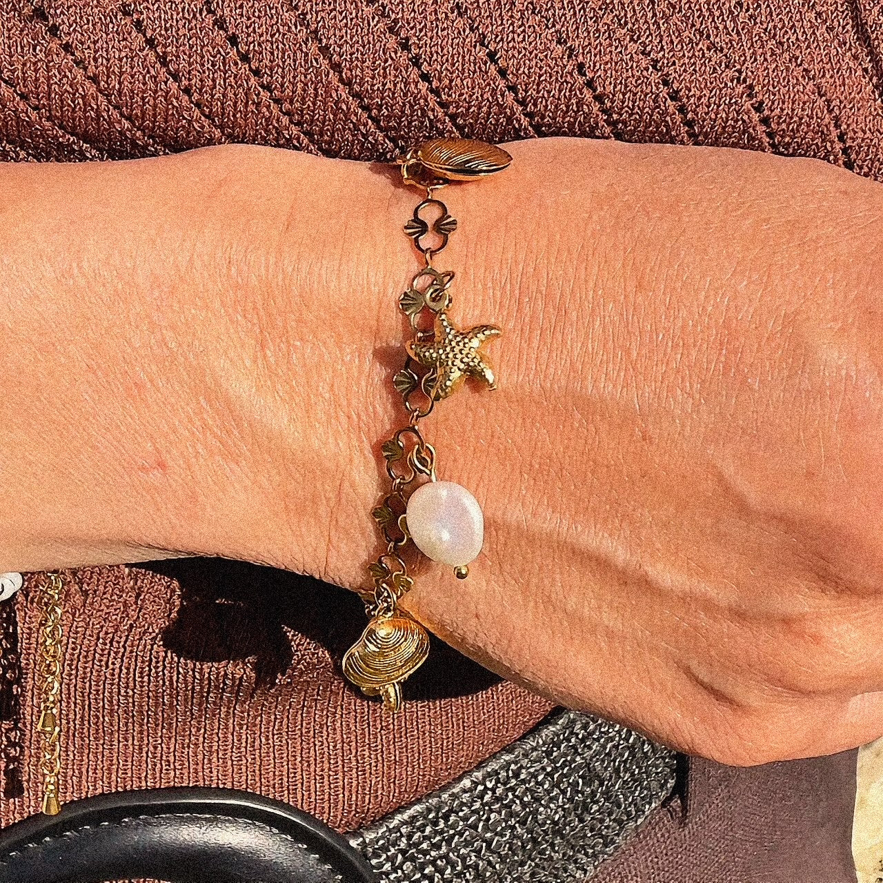 Mad So Creation Ondine bracelet perle coquillage 16,5 cm