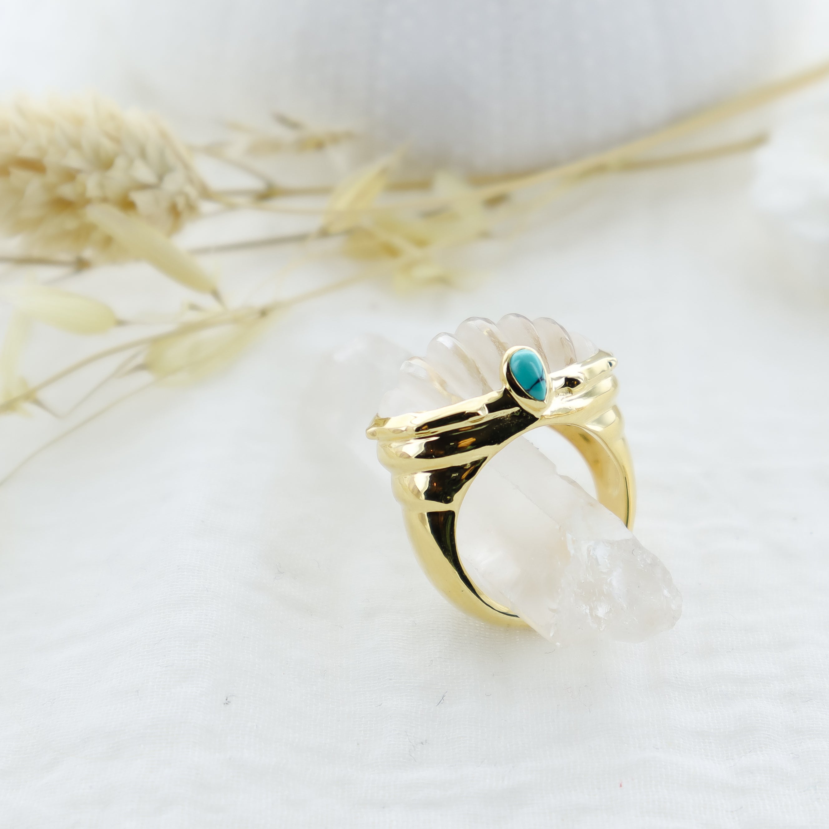 Leticia Ponti Mya bague péridot plaqué or taille 52