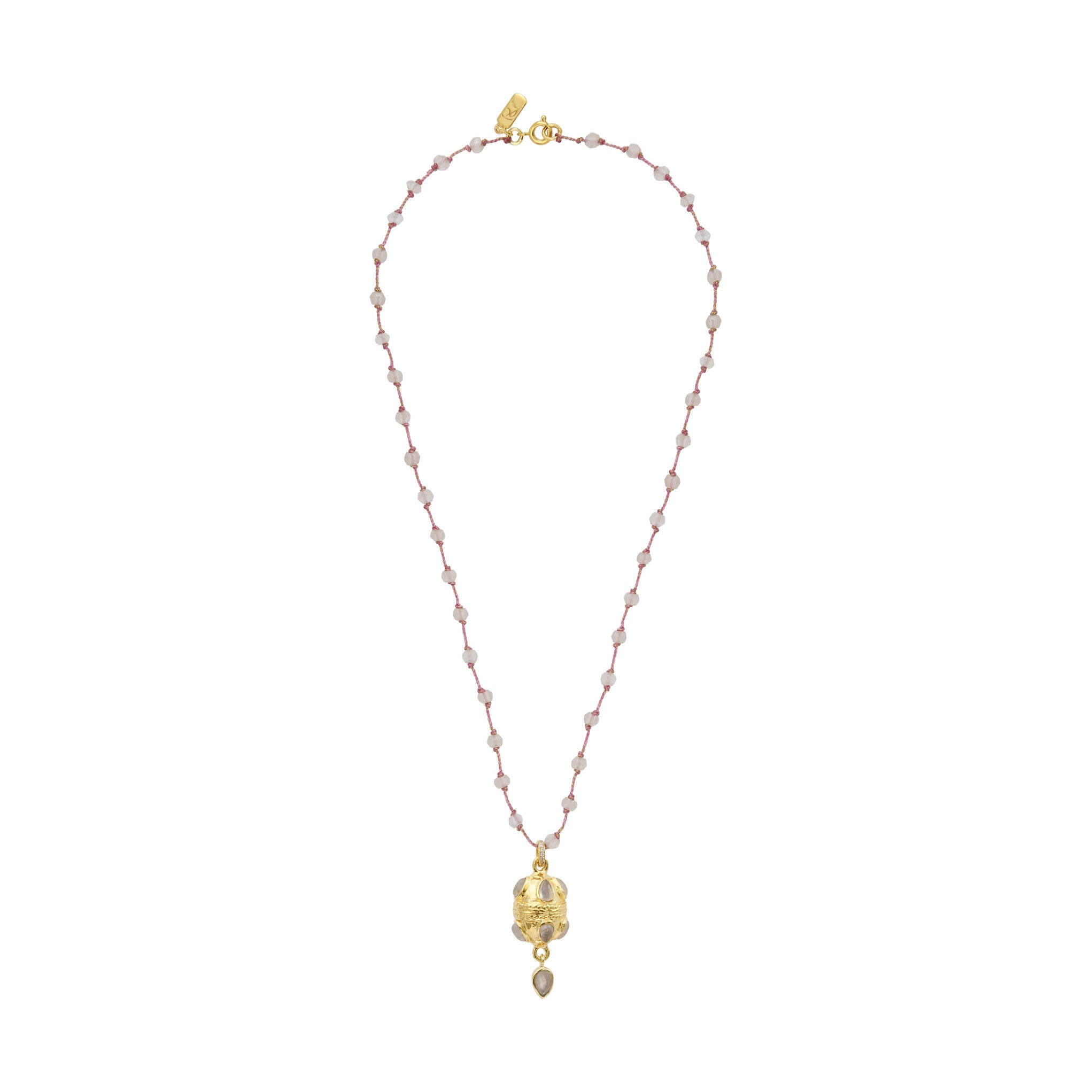 Leticia Ponti Berta Goutte collier améthyste plaqué or 40 cm