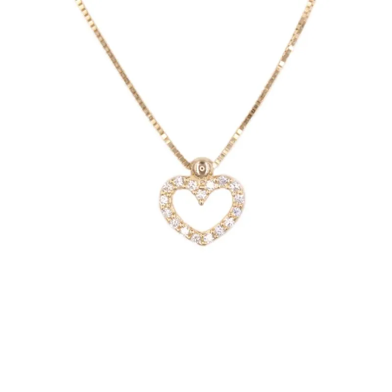 L'Atelier d'Azur Collier Coeur Pavé Zirconiums Or 375 Femme