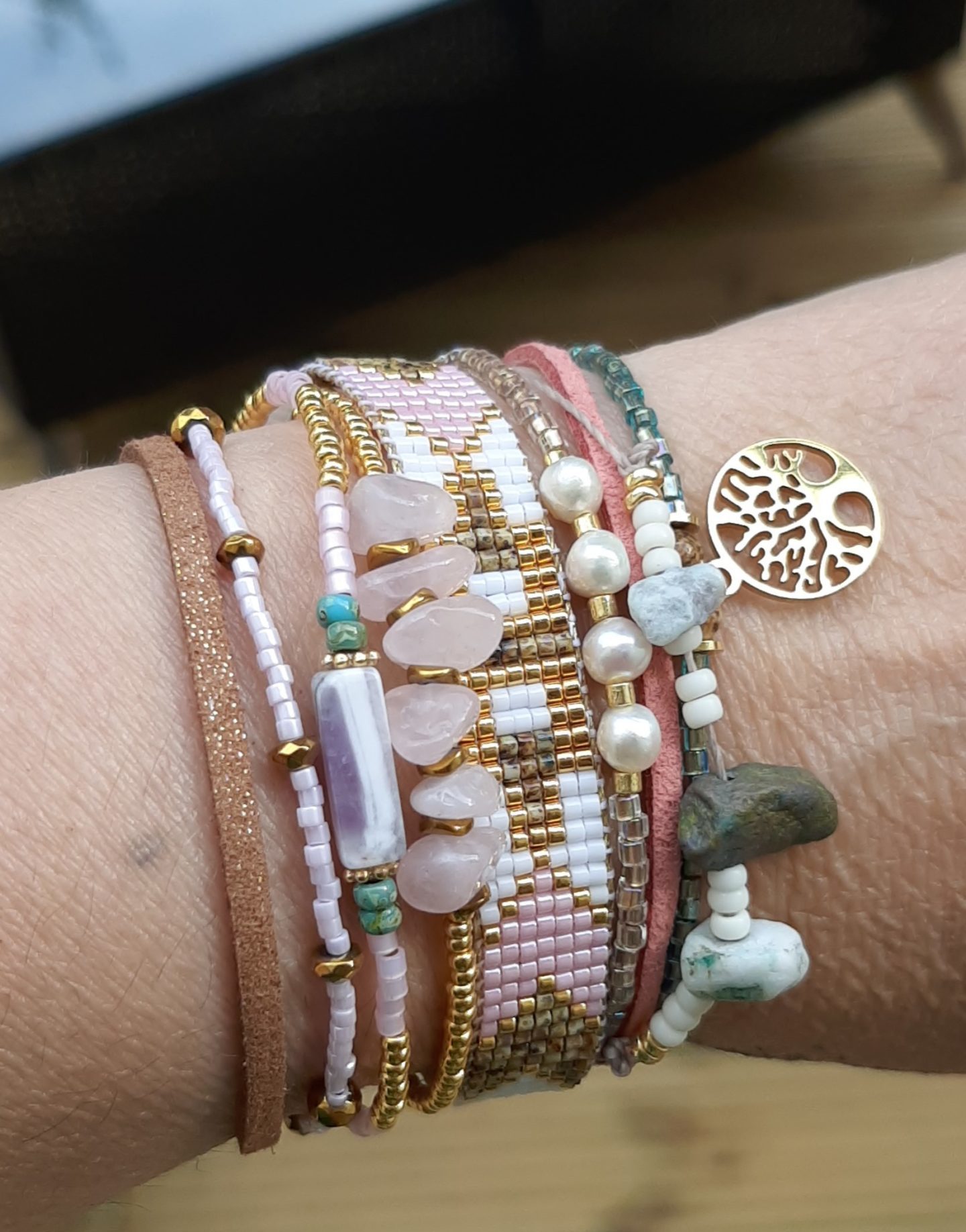 Les Ailes de Gloria Nature Time bracelet manchette large