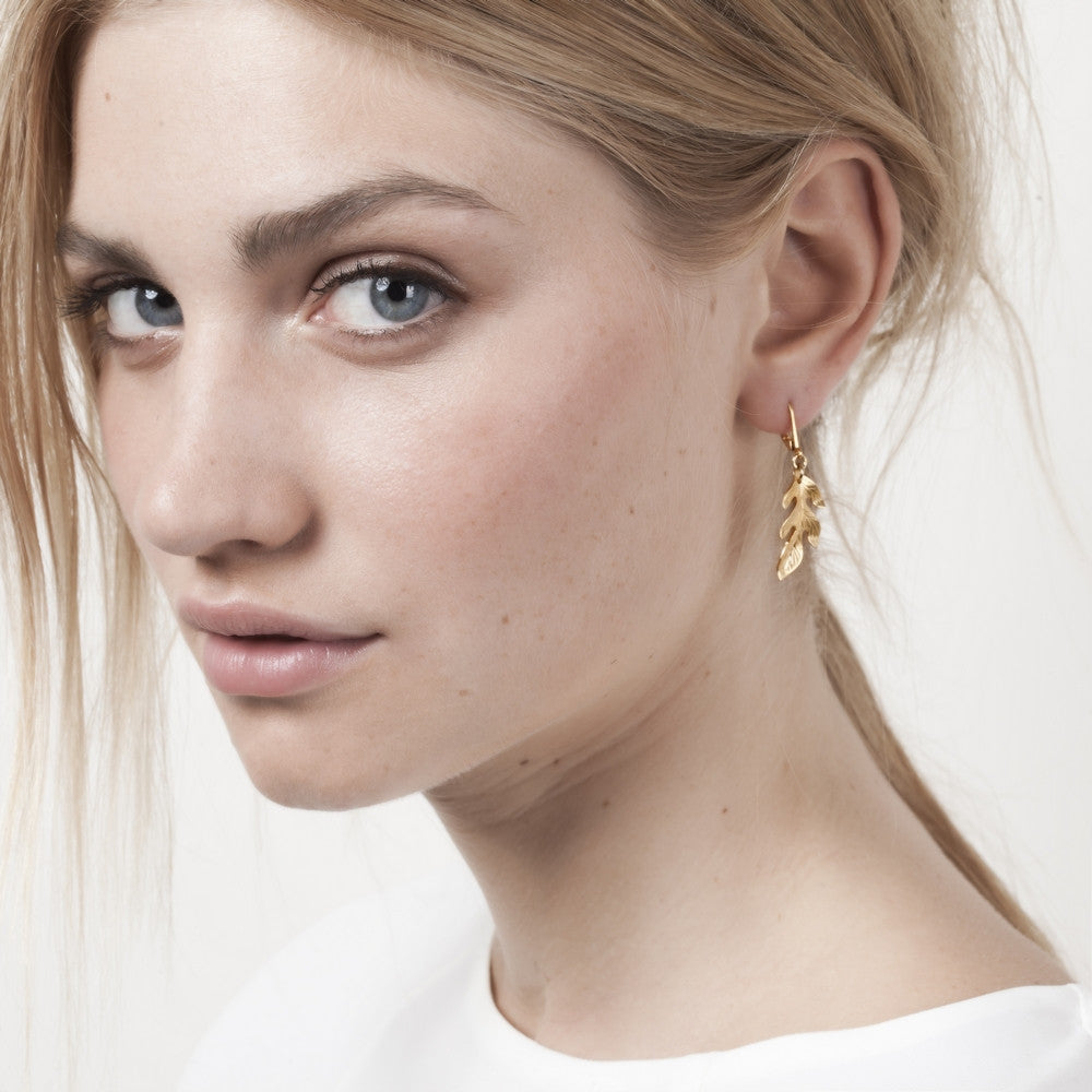 Leticia Ponti Feuille boucles d’oreilles doré or fin 24 carats