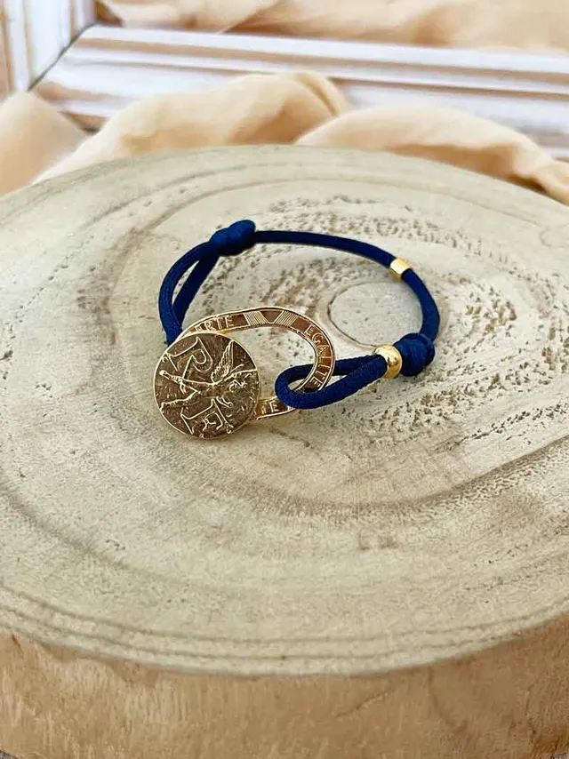 Le P’tit Franc Bracelets Bastille bracelet pièce 10 francs cordon