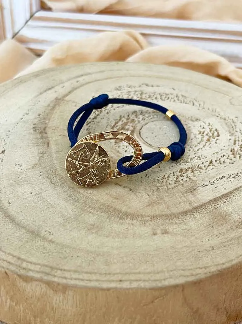 Le P’tit Franc Bracelets Bastille bracelet pièce 10 francs cordon