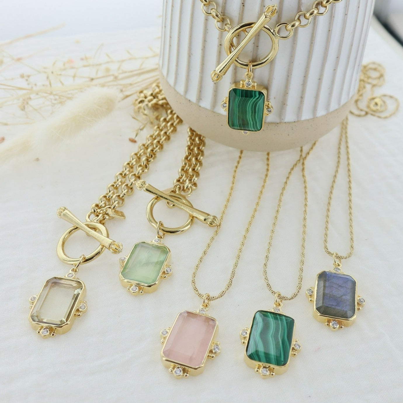 Leticia Ponti Norah collier quartz lemon 40cm plaqué or