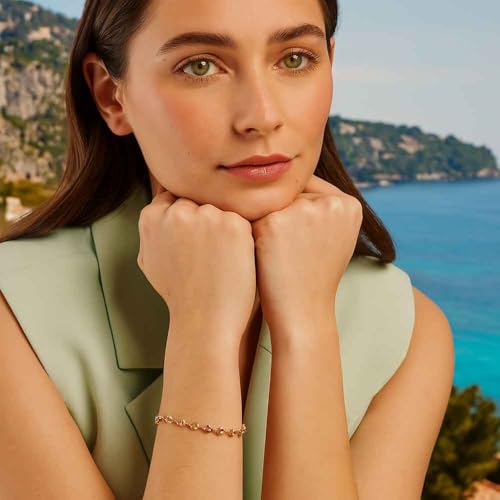 L'Atelier d'Azur Bracelet 3 Ors Grain de Café Tricolore Femme 18 cm