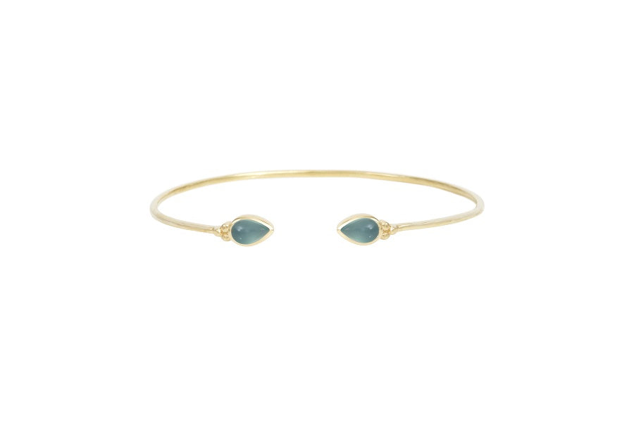 Leticia Ponti Mara jonc plaqué or turquoise ajustable