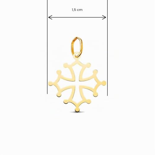 L'Atelier d'Azur Médaille Croix Occitane or 18 carats + chaîne