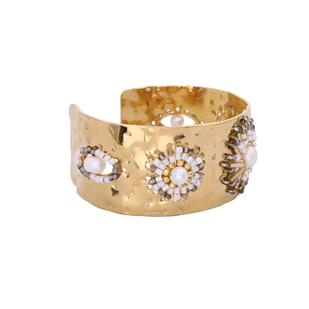 HYPNOCHIC Bracelets Jonc Flora bracelet fleur camel