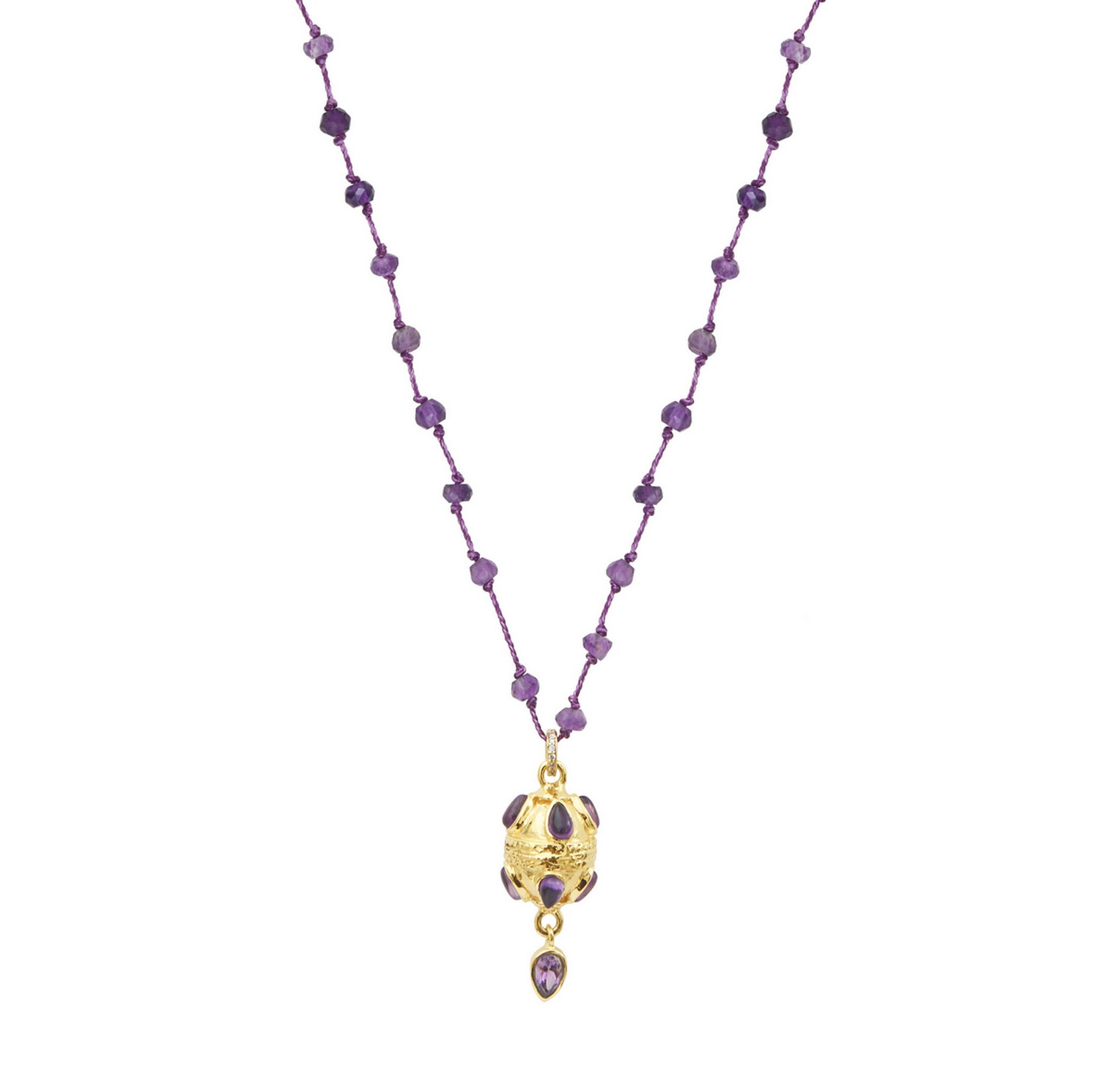 Leticia Ponti Berta Goutte collier améthyste plaqué or 40 cm