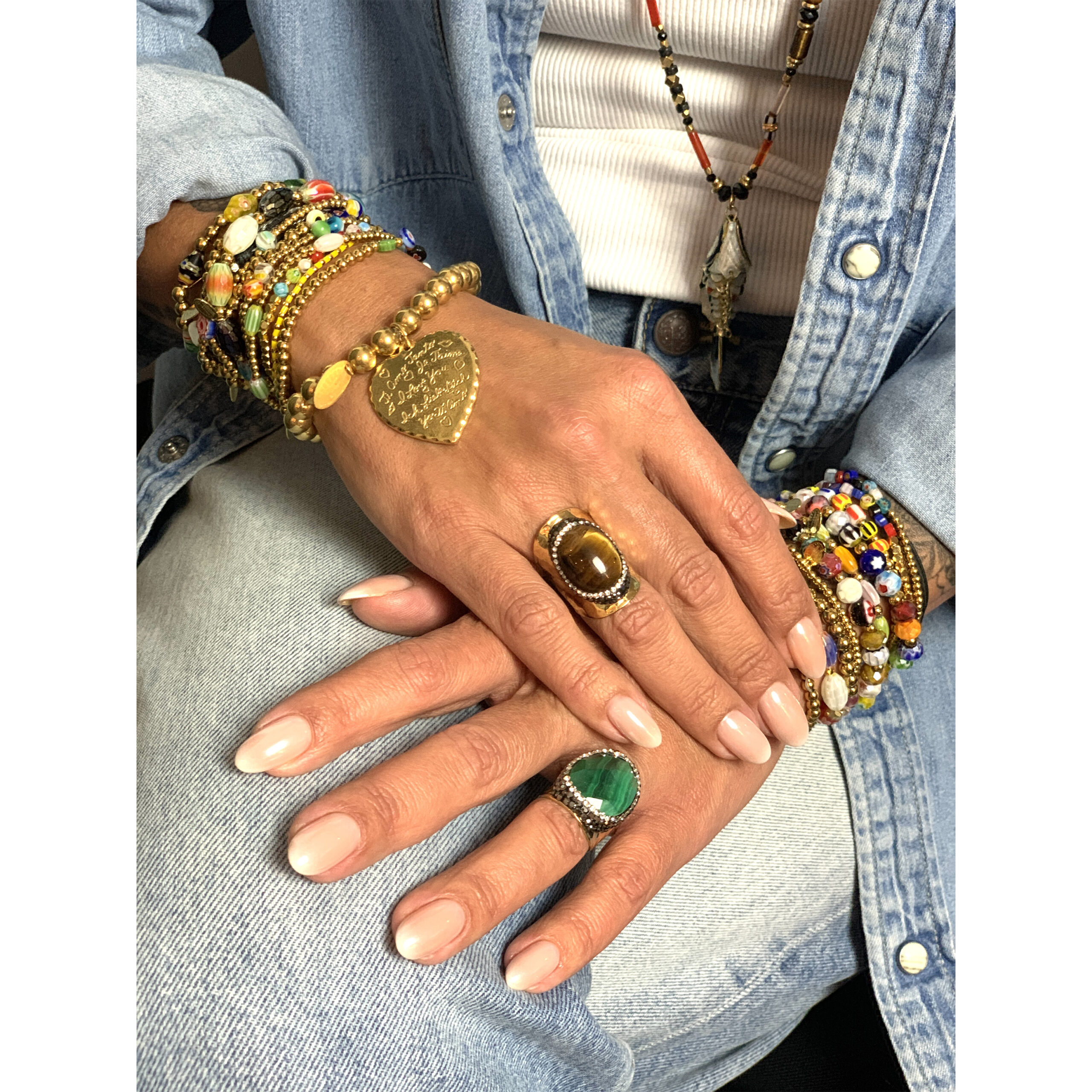 Hypnochic Ti Amo bracelet maillon doré coeur gravé
