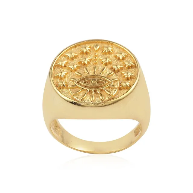 Leticia Ponti Luck Talisman chevalière gravée taille 52 plaqué or
