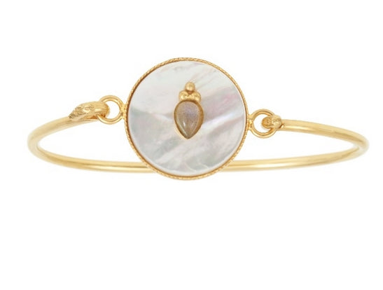 Leticia Ponti Marla jonc nacre labradorite plaqué or