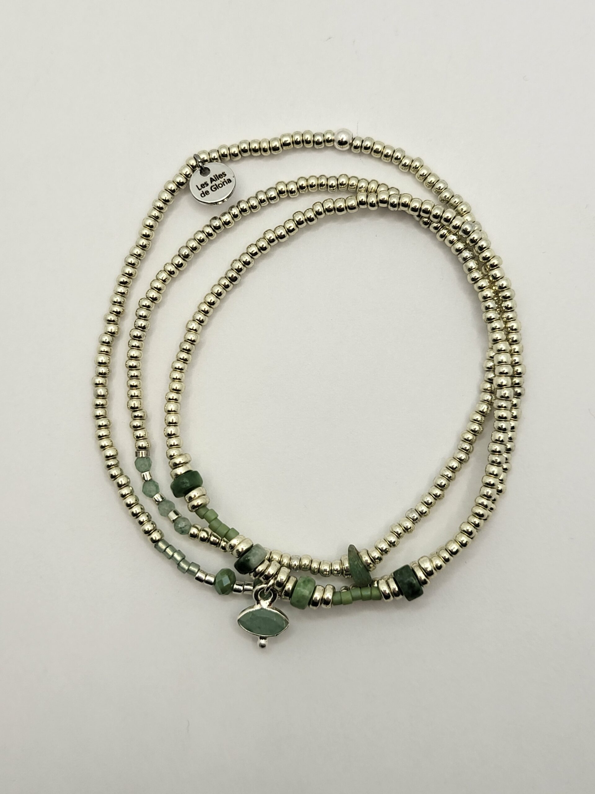 Les Ailes de Gloria Sand Silver Vertus bracelet multirangs