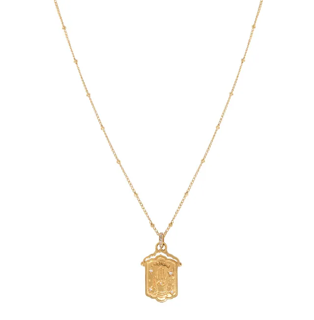 Leticia Ponti Fortune collier plaqué or zircon blanc
